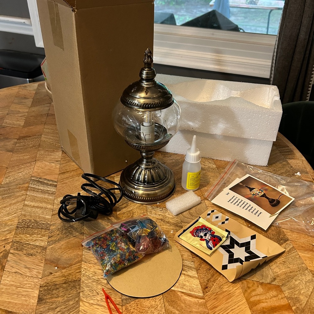 Multicolor Brass Turkish Table Lamp DIY